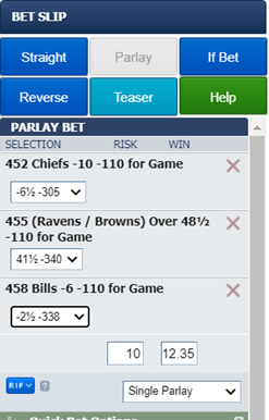 sports betting parlay cards